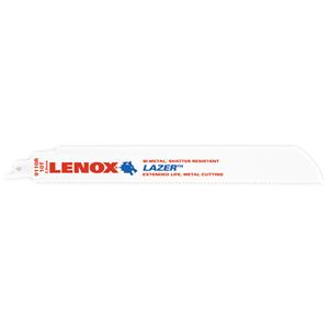 225x25x1.1mm 9110R 10TPI Lenox Lazer Reciprocating Saw Blades - Thick Metal 5-13mm - Pack of 5